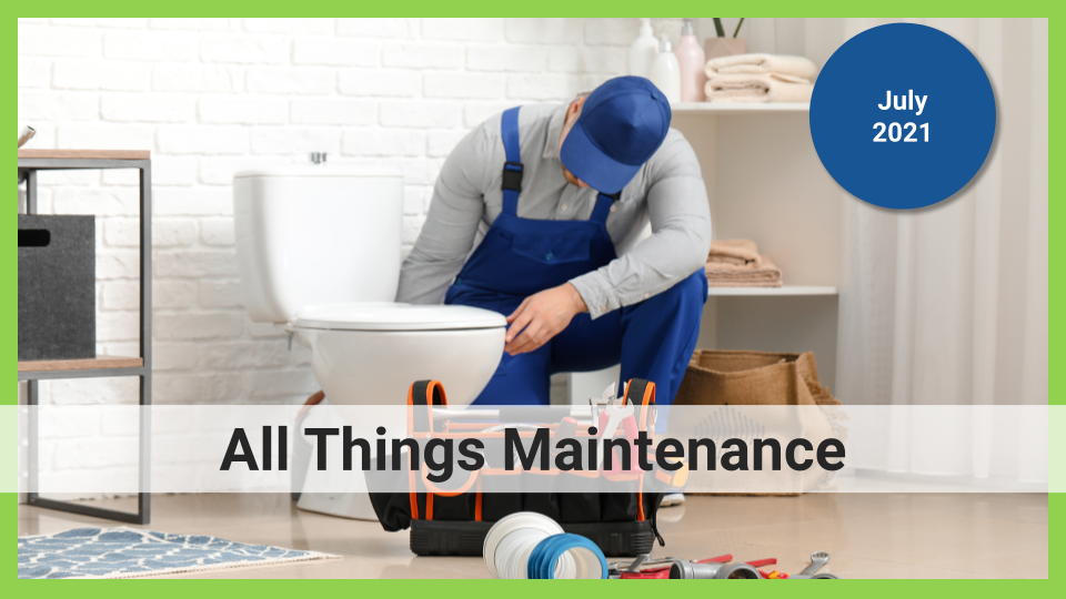 main in overalls fixing toilet